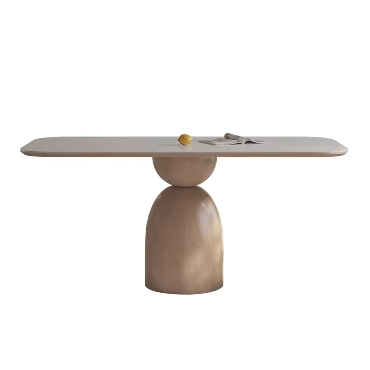 PurelyFeel Nordic Ash Solid Wood Dining Table Cream Wind Rock Board Dining Table and Chair Combination Rectangular Dining Table