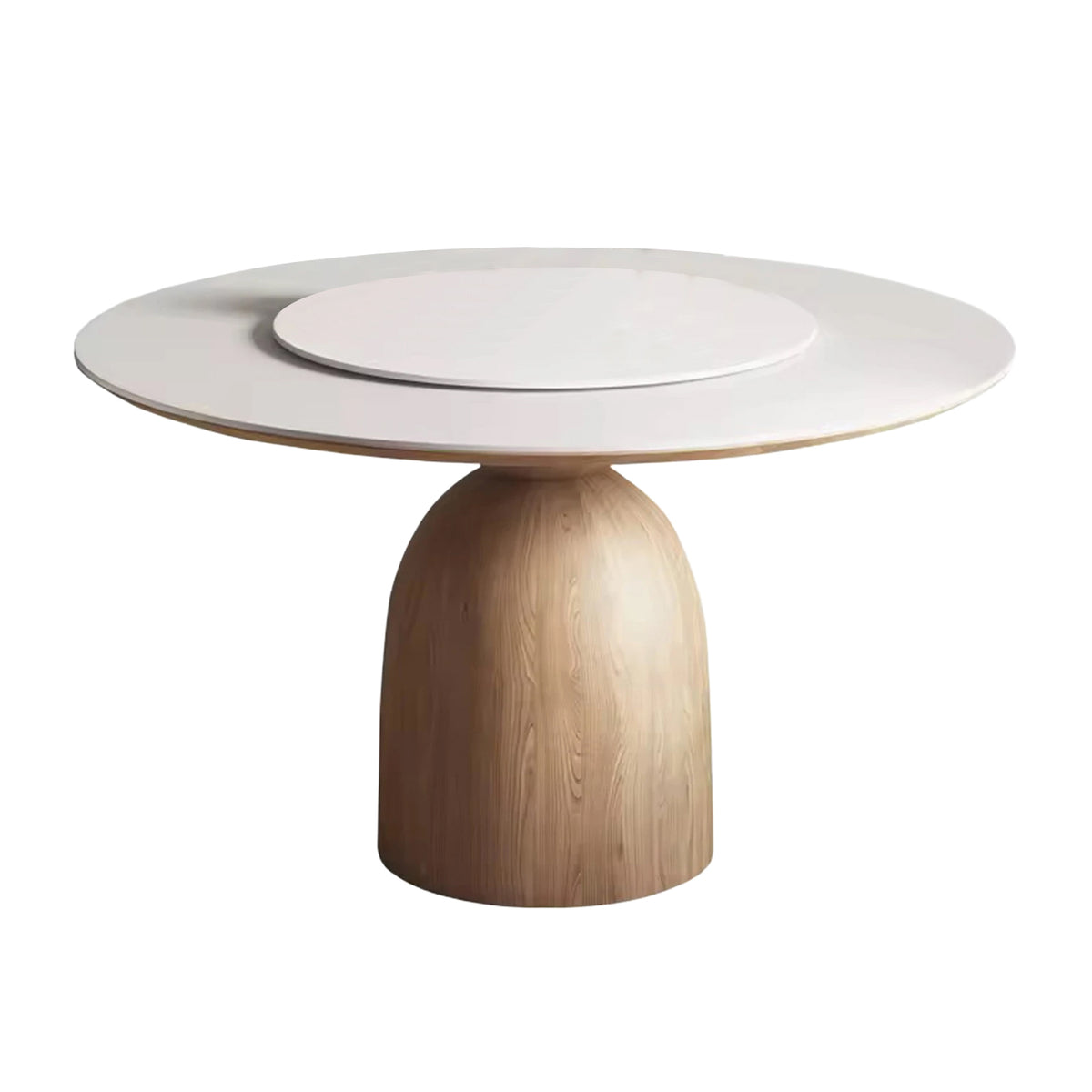 PurelyFeel Nordic Pure Solid Wood Rock Board Table and Chair Combination Wood Cream Style Round Home Designer Dining Table
