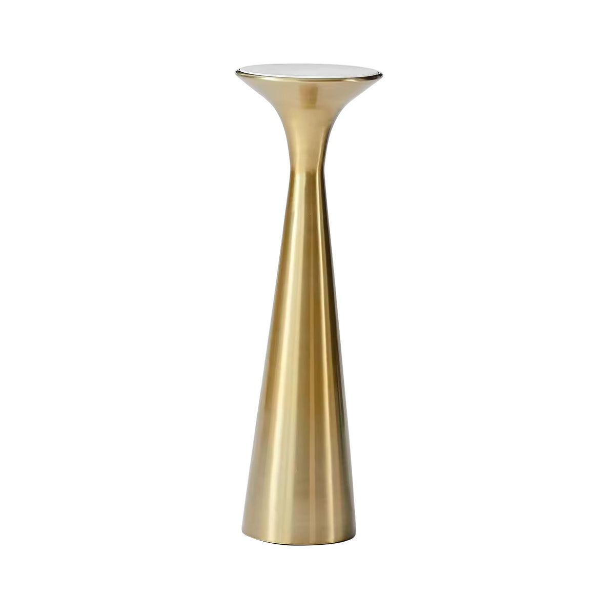Factory Wholesale Handcrafted Gold Finished StainlessSteel Base Pedestal Drink Table with Marble Top Used for Living Room Decor