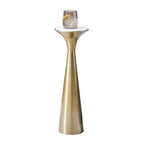 Factory Wholesale Handcrafted Gold Finished StainlessSteel Base Pedestal Drink Table with Marble Top Used for Living Room Decor