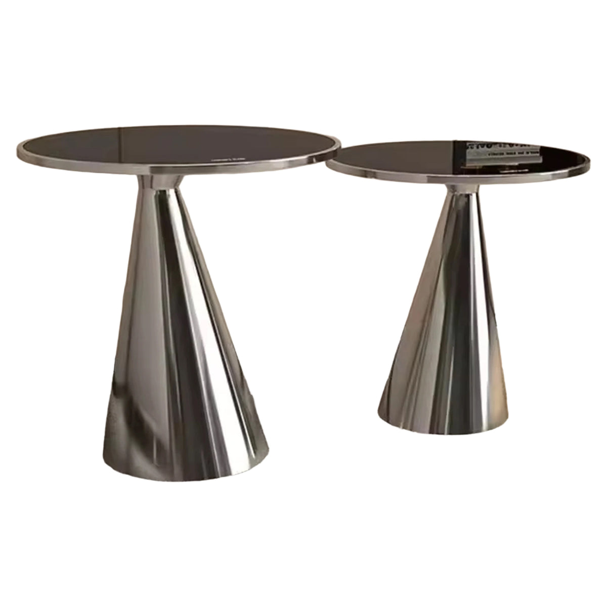 Italian Minimalist Round Glass Coffee Table Set Light Luxury Modern Living Room Designer Modern Glass Console Table