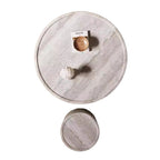 Modern Style Luxury Living Room Concrete Round Coffee Table Sliver Grey Travertine Side Table