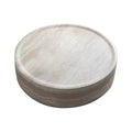 Modern Style Luxury Living Room Concrete Round Coffee Table Sliver Grey Travertine Side Table