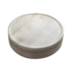 Modern Style Luxury Living Room Concrete Round Coffee Table Sliver Grey Travertine Side Table