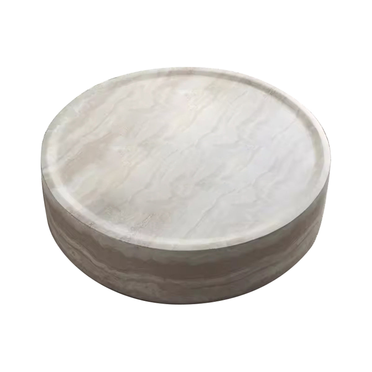 Modern Style Luxury Living Room Concrete Round Coffee Table Sliver Grey Travertine Side Table