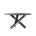 Dining Furniture Round Centre Table Glass Designer Table Cross Chrome Legs Coffee Shop Dining Tables Modern