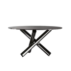 Dining Furniture Round Centre Table Glass Designer Table Cross Chrome Legs Coffee Shop Dining Tables Modern