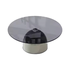 Minimalist Cream Glass Coffee Table Set Modern Home Living Room Furniture Tea Table for Small Apartment