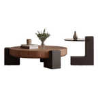 Italian Minimalist Modern Living Room Designer Circular Small-sized Chinese Tea Table Light Luxury Home Coffee Table