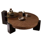 Italian Minimalist Modern Living Room Designer Circular Small-sized Chinese Tea Table Light Luxury Home Coffee Table