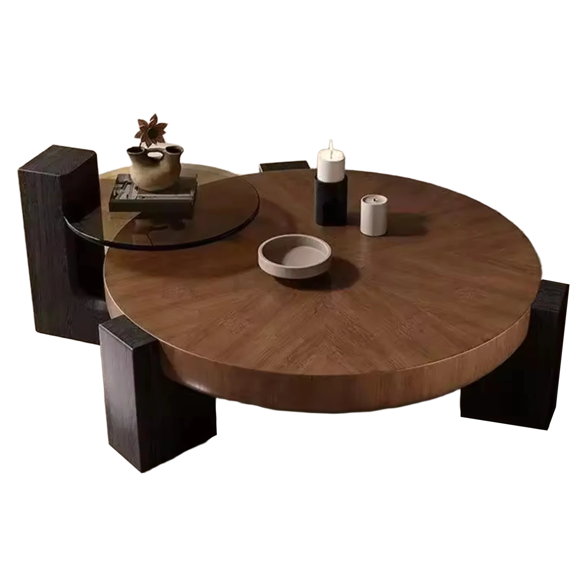 Italian Minimalist Modern Living Room Designer Circular Small-sized Chinese Tea Table Light Luxury Home Coffee Table