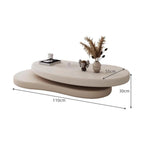 Modern Cloud Shaped Rotating Coffee Table Cream Style MDF Wood with Steel and Metal for Home or Hotel Furniture