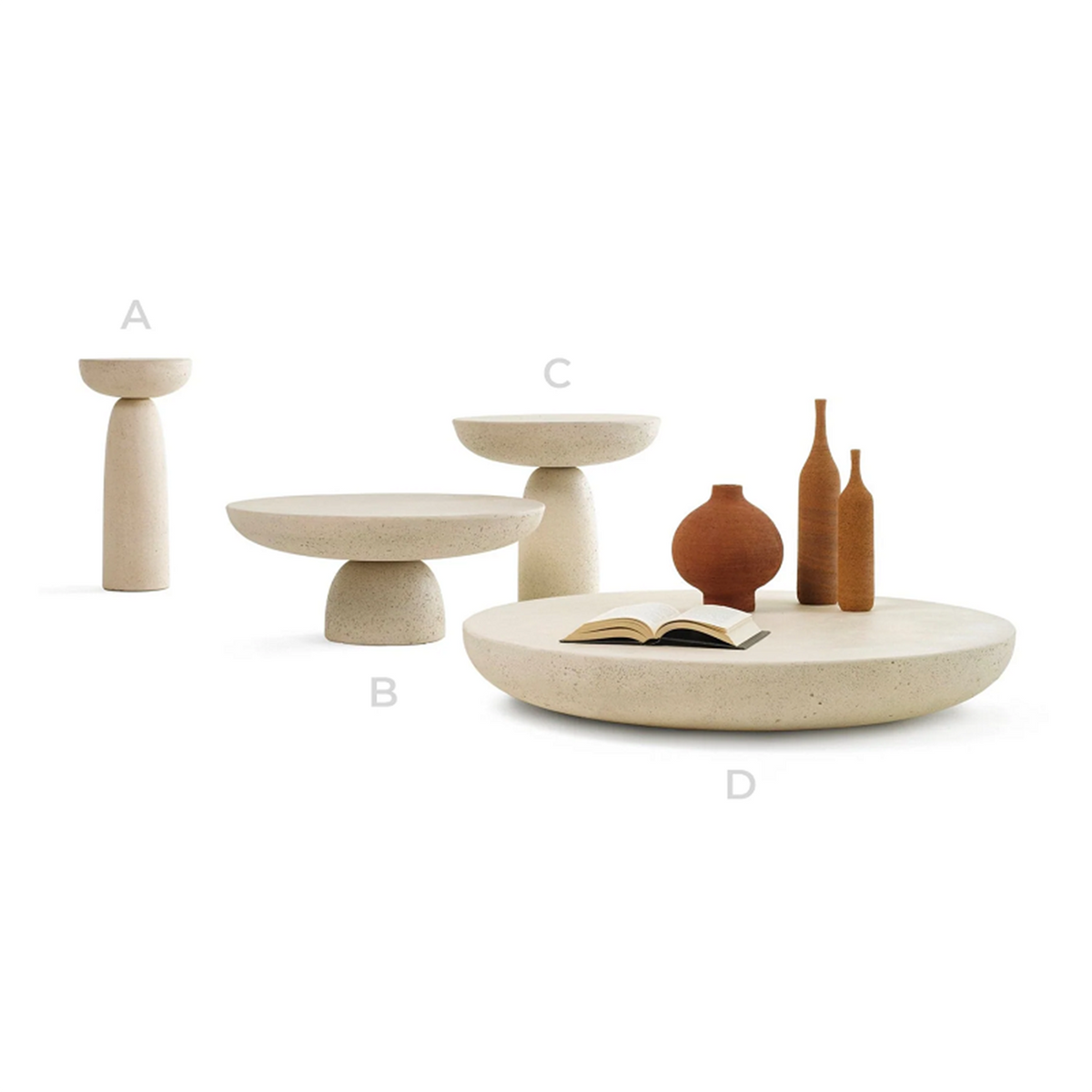 Minimalist Design Round Shape Tea Table Home Furniture Contemporary Side Table Concrete Coffee Table for Living Room