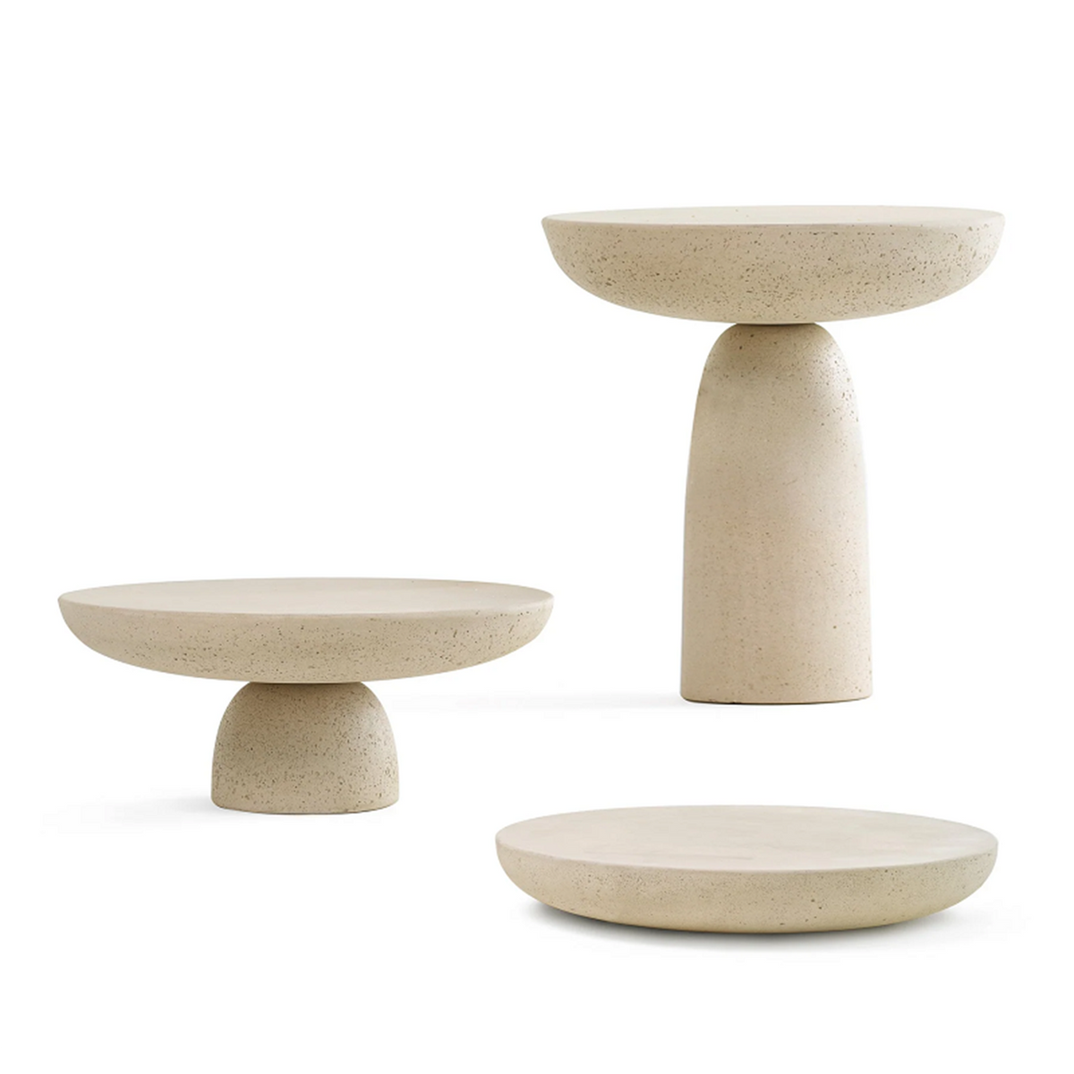 Minimalist Design Round Shape Tea Table Home Furniture Contemporary Side Table Concrete Coffee Table for Living Room