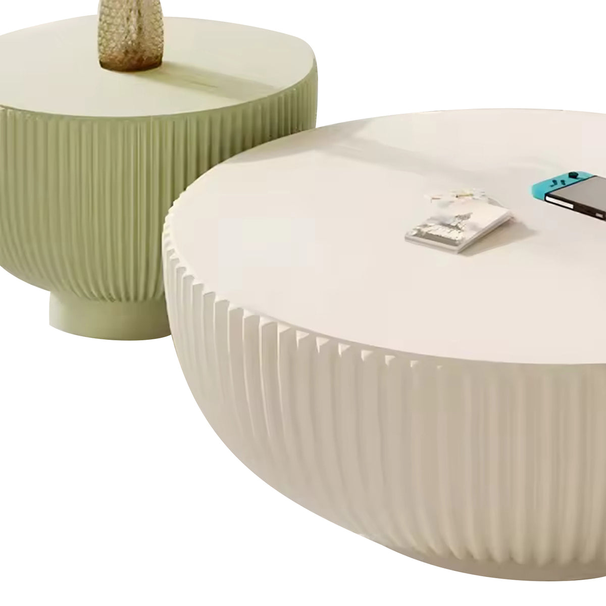 Cream Style Customizable Size Round Home Furniture Coffee Table Set Tea Table for Living Room