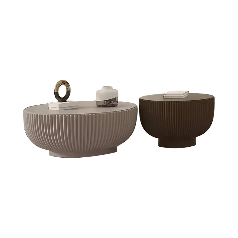 Cream Style Customizable Size Round Home Furniture Coffee Table Set Tea Table for Living Room