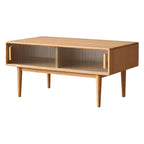 B3079 Modern Simple Solid Wood Living Room Table Oak Wood Coffee Table Double Layer Tea Table