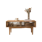 B3079 Modern Simple Solid Wood Living Room Table Oak Wood Coffee Table Double Layer Tea Table