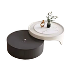 2024 New Cream Modern High-End Retractable Slate Tea Table Luxury Coffee Table for Small Apartments Accessible for Home Living