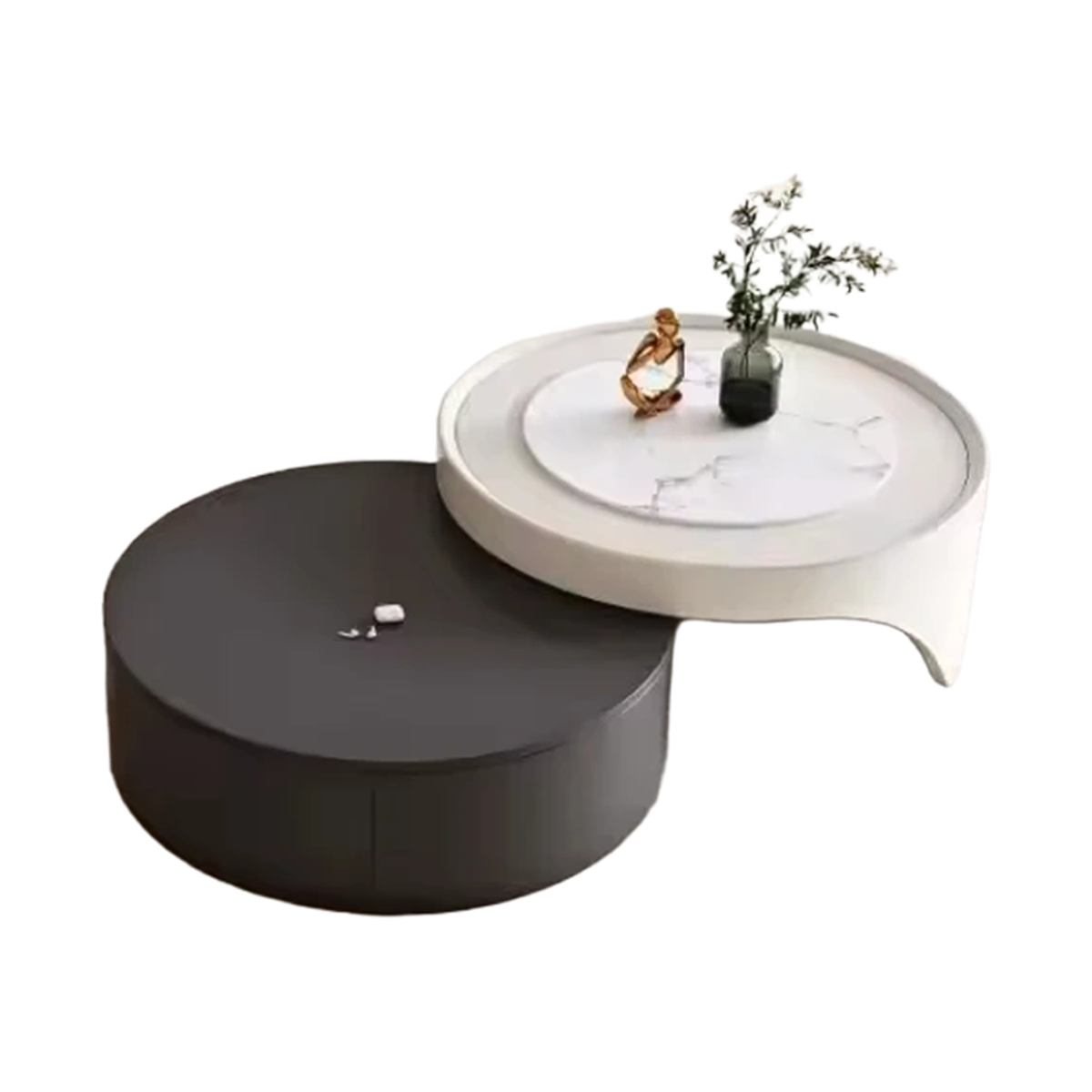 2024 New Cream Modern High-End Retractable Slate Tea Table Luxury Coffee Table for Small Apartments Accessible for Home Living