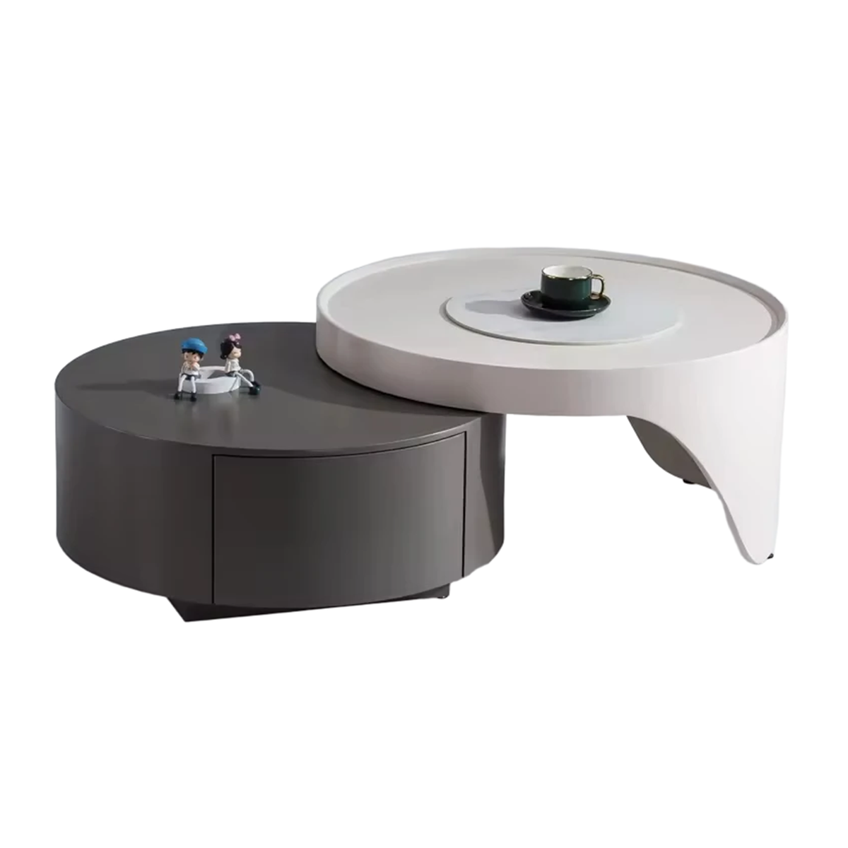 2024 New Cream Modern High-End Retractable Slate Tea Table Luxury Coffee Table for Small Apartments Accessible for Home Living