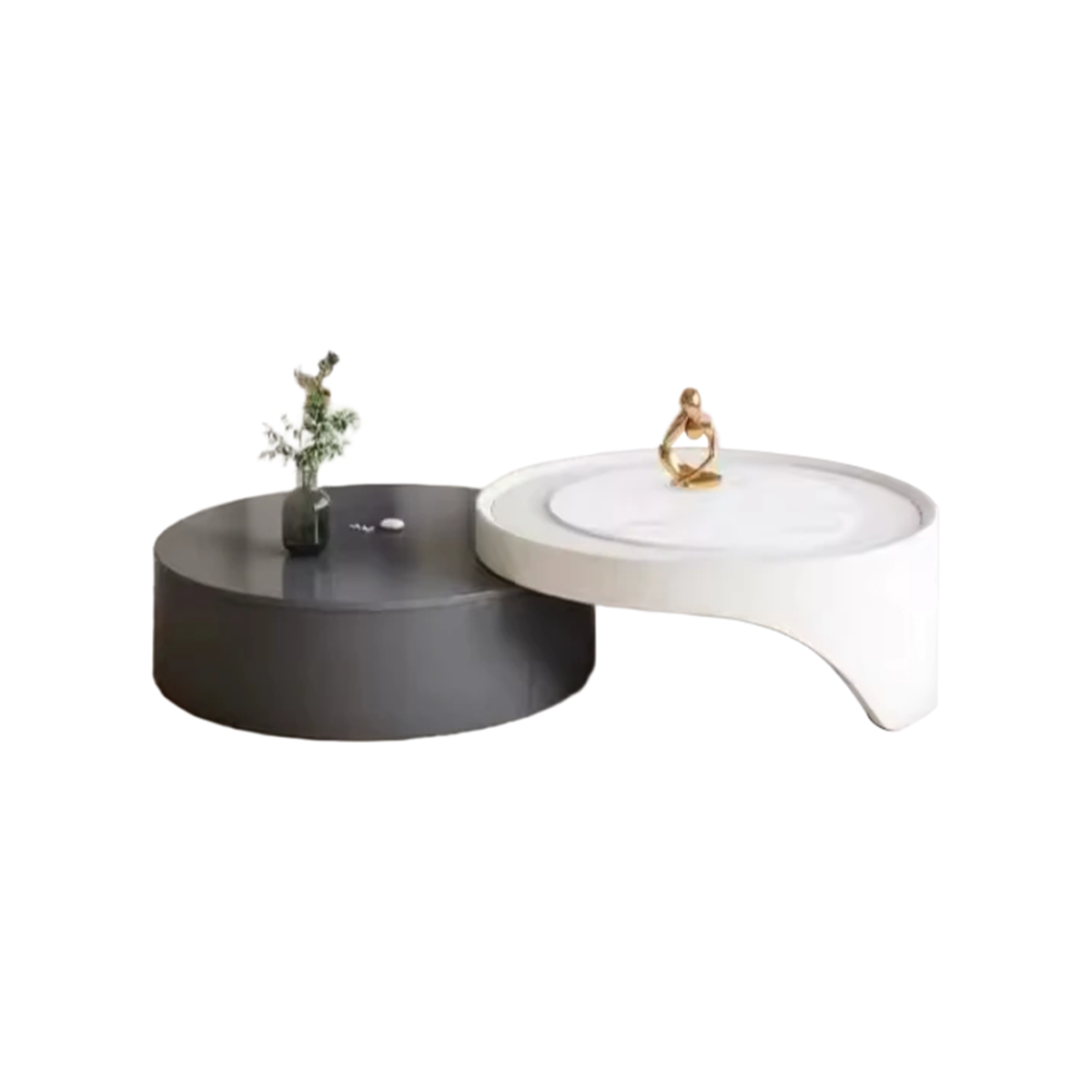 2024 New Cream Modern High-End Retractable Slate Tea Table Luxury Coffee Table for Small Apartments Accessible for Home Living
