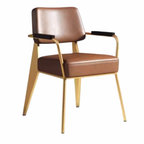 Nordic Retro Modern Hotel Meeting Reception Armchair Iron Casual Western Restaurant Chair Soft Sponge Bar Home Furniture Dining