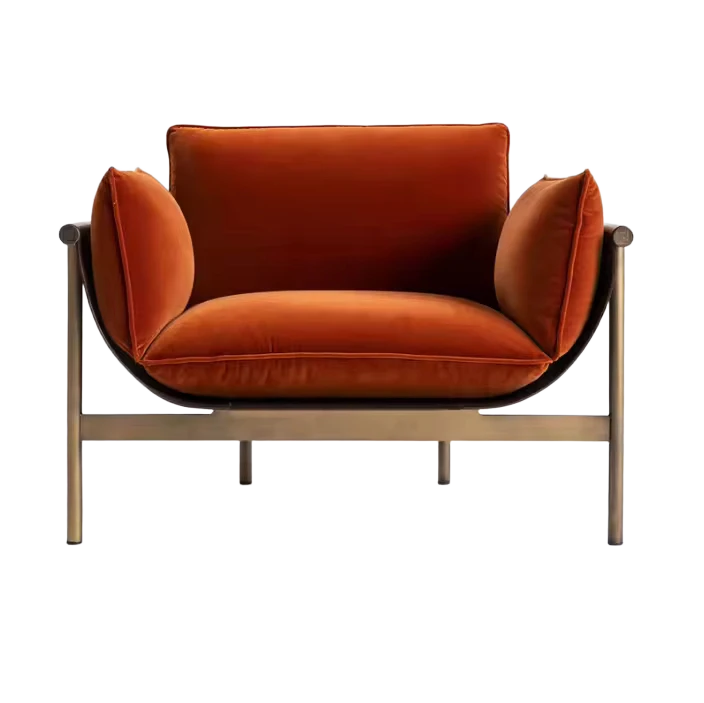 Modern Design Luxury Customized Italian High End Armchair Villa Sofas Velvet Leather Sofa Set Living Room Furniture