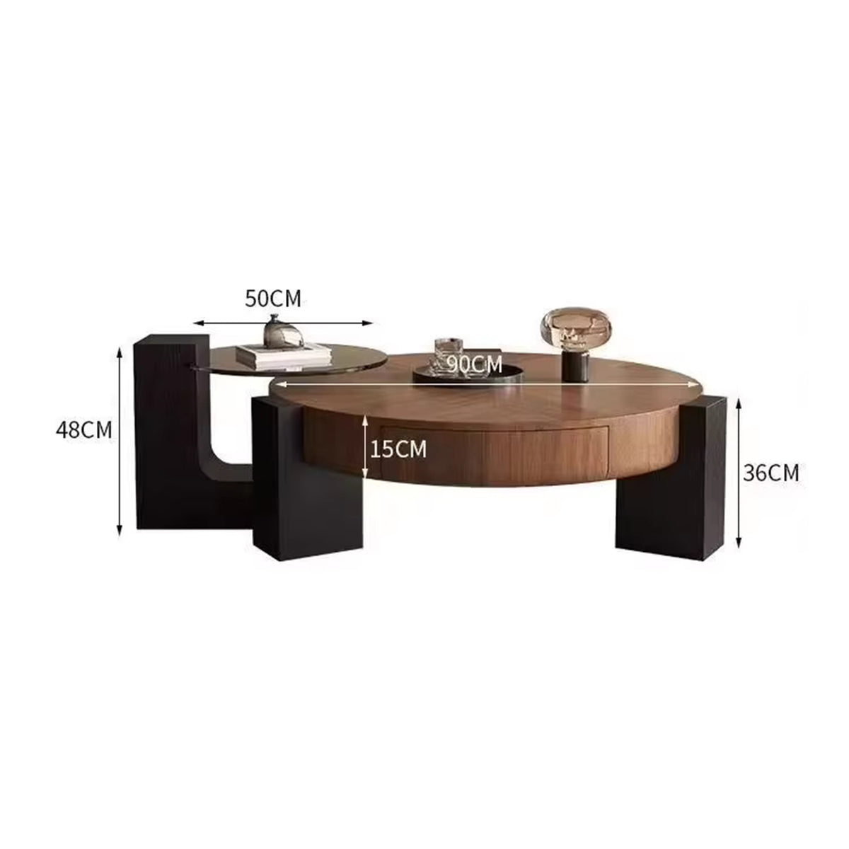 Italian Minimalist Modern Living Room Designer Circular Small-sized Chinese Tea Table Light Luxury Home Coffee Table