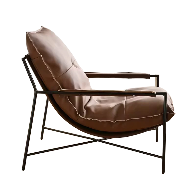 Classical Comfortable Medieval Armchairs Leather Waiting Chairs for Hotel and Café