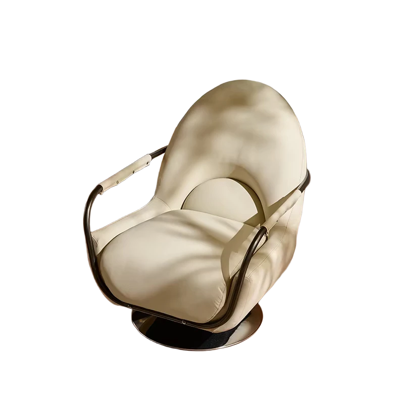 New Design Comfortable 360° Rotating Sofa Metal Armrest Single Sofa Rotating Leisure Sofa for Living Room