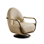 New Design Comfortable 360° Rotating Sofa Metal Armrest Single Sofa Rotating Leisure Sofa for Living Room