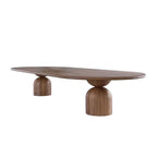 High Quality Nordic Luxury Modern Hotel Furniture Solid Wood Oval Dining Table