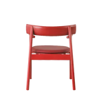 Purely Feel Designer Leather Solid Wood Dining Chair Italian Restaurant Chinese Red Personality Minimalist Armchair