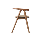Purely Feel Japanese Nordic Design Sense Dining Chair Ash Wood Solid Wood Simple Designer Ins Wabi-Sabi Restaurant Wooden Chair