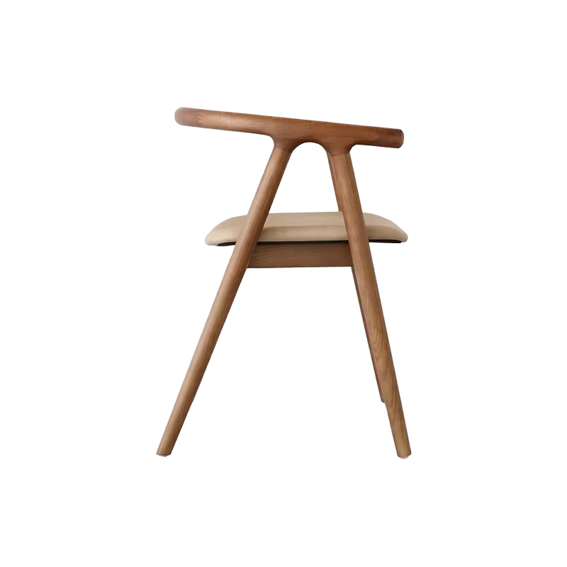 Purely Feel Japanese Nordic Design Sense Dining Chair Ash Wood Solid Wood Simple Designer Ins Wabi-Sabi Restaurant Wooden Chair