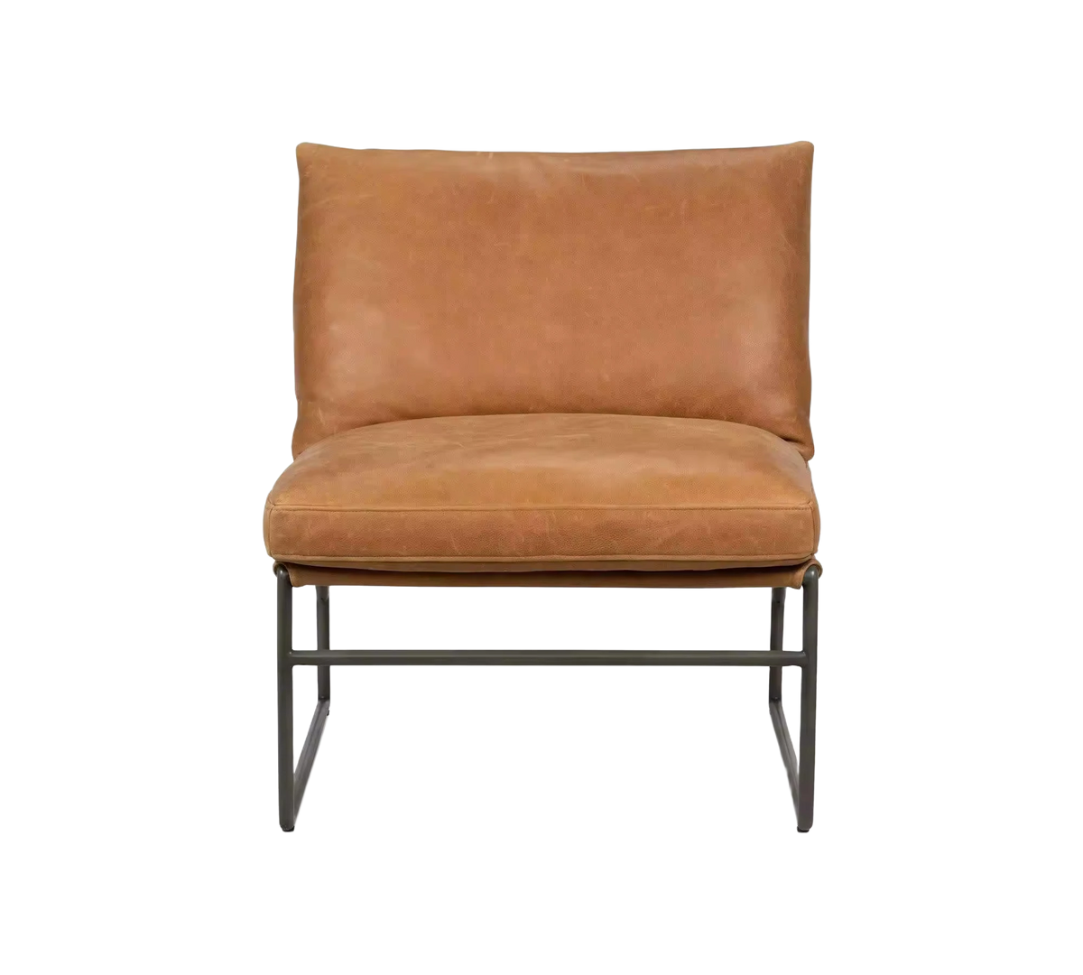 Modern Leather Living Room Chair Luxury Leather Chair Metal Frame
