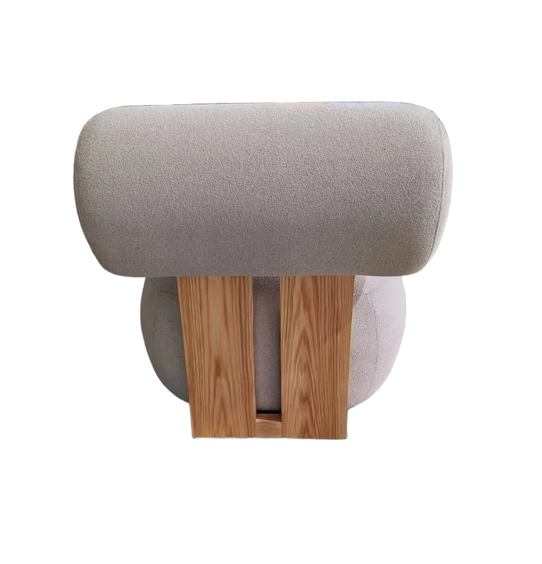 Nordic Design Solid Wood Upholstery Leisure Comfy Chair Sofa Lounge Teddy Accent Chair Modern Single Lazy Chair for Living Room