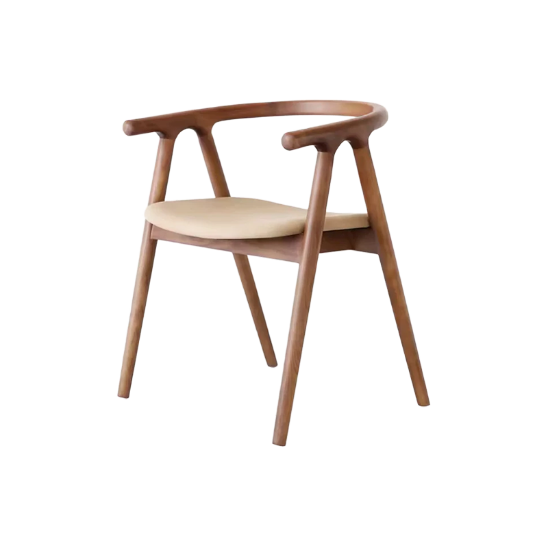 Purely Feel Japanese Nordic Design Sense Dining Chair Ash Wood Solid Wood Simple Designer Ins Wabi-Sabi Restaurant Wooden Chair