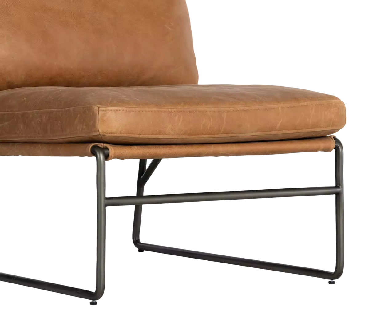 Modern Leather Living Room Chair Luxury Leather Chair Metal Frame