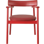 Purely Feel Designer Leather Solid Wood Dining Chair Italian Restaurant Chinese Red Personality Minimalist Armchair
