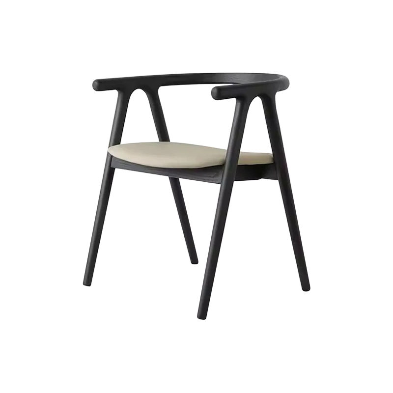 Purely Feel Japanese Nordic Design Sense Dining Chair Ash Wood Solid Wood Simple Designer Ins Wabi-Sabi Restaurant Wooden Chair