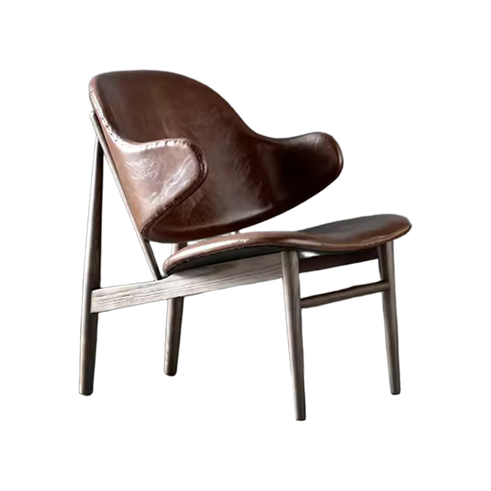 Purely Feel American Nordic Solid Wood Lazy Leather Cloth Sofa Chair Leisure tiger Chair