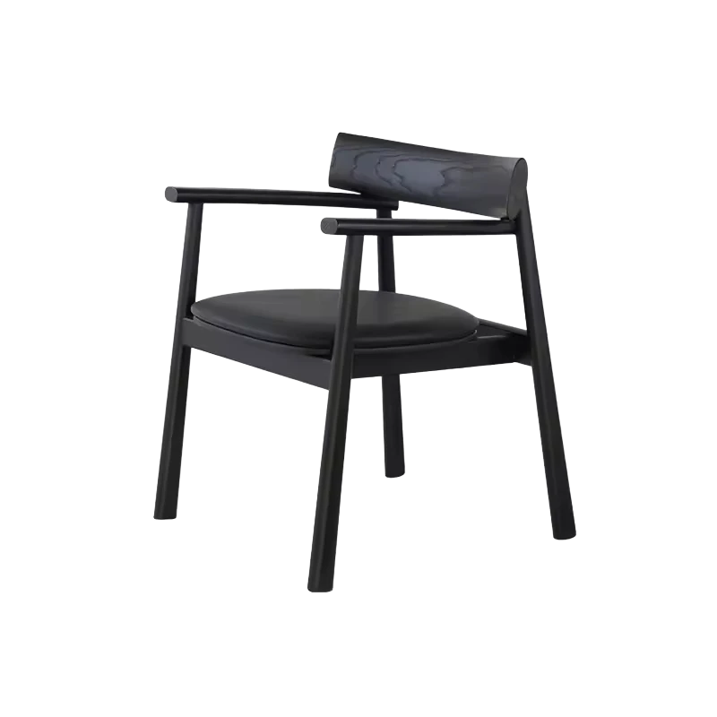 Purely Feel Designer Leather Solid Wood Dining Chair Italian Restaurant Chinese Red Personality Minimalist Armchair