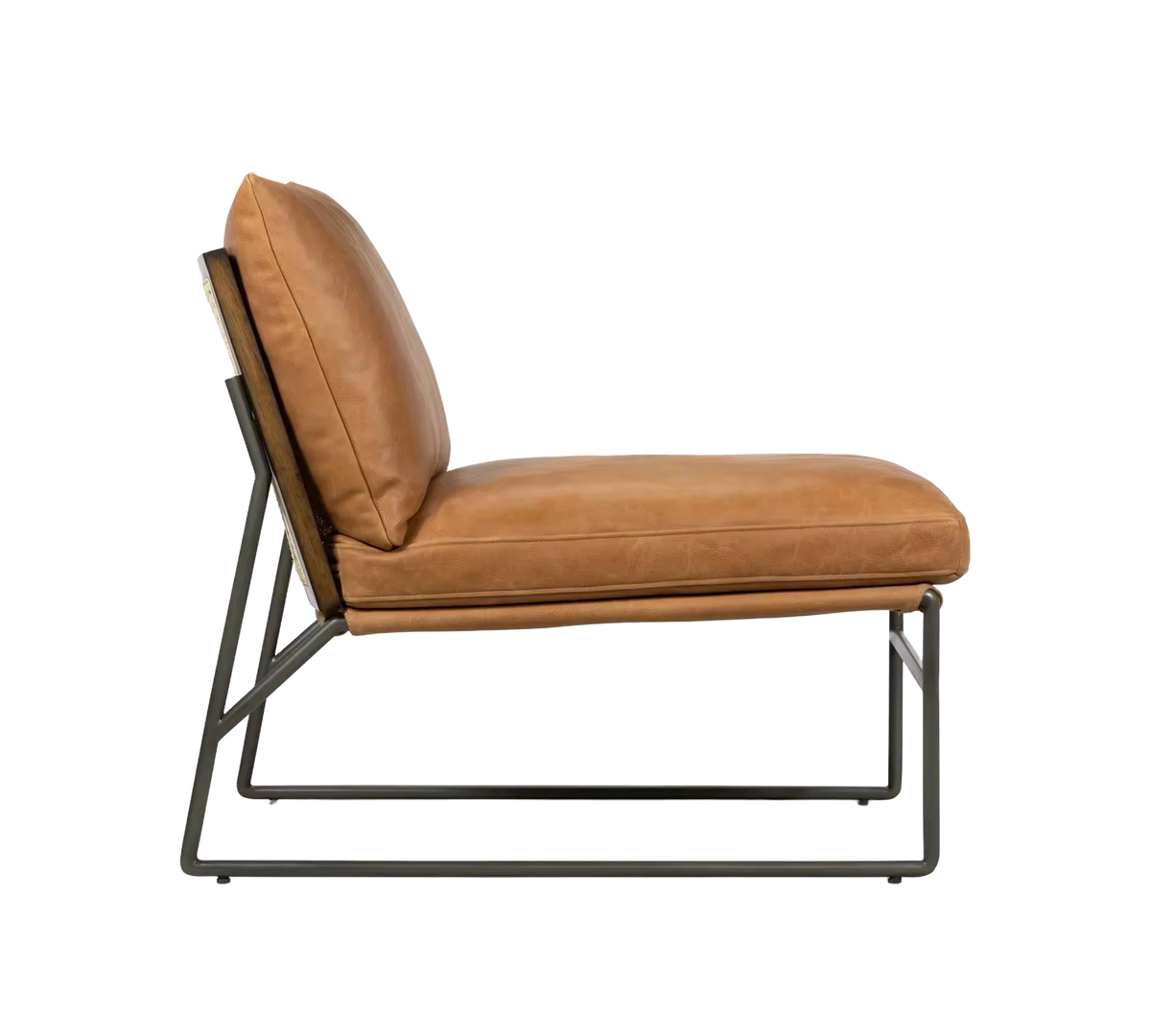 Modern Leather Living Room Chair Luxury Leather Chair Metal Frame