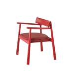 Purely Feel Designer Leather Solid Wood Dining Chair Italian Restaurant Chinese Red Personality Minimalist Armchair