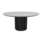 Nordic Style Round Wooden Dining Table for Home or Restaurant Featuring Slate Material for Villa Use