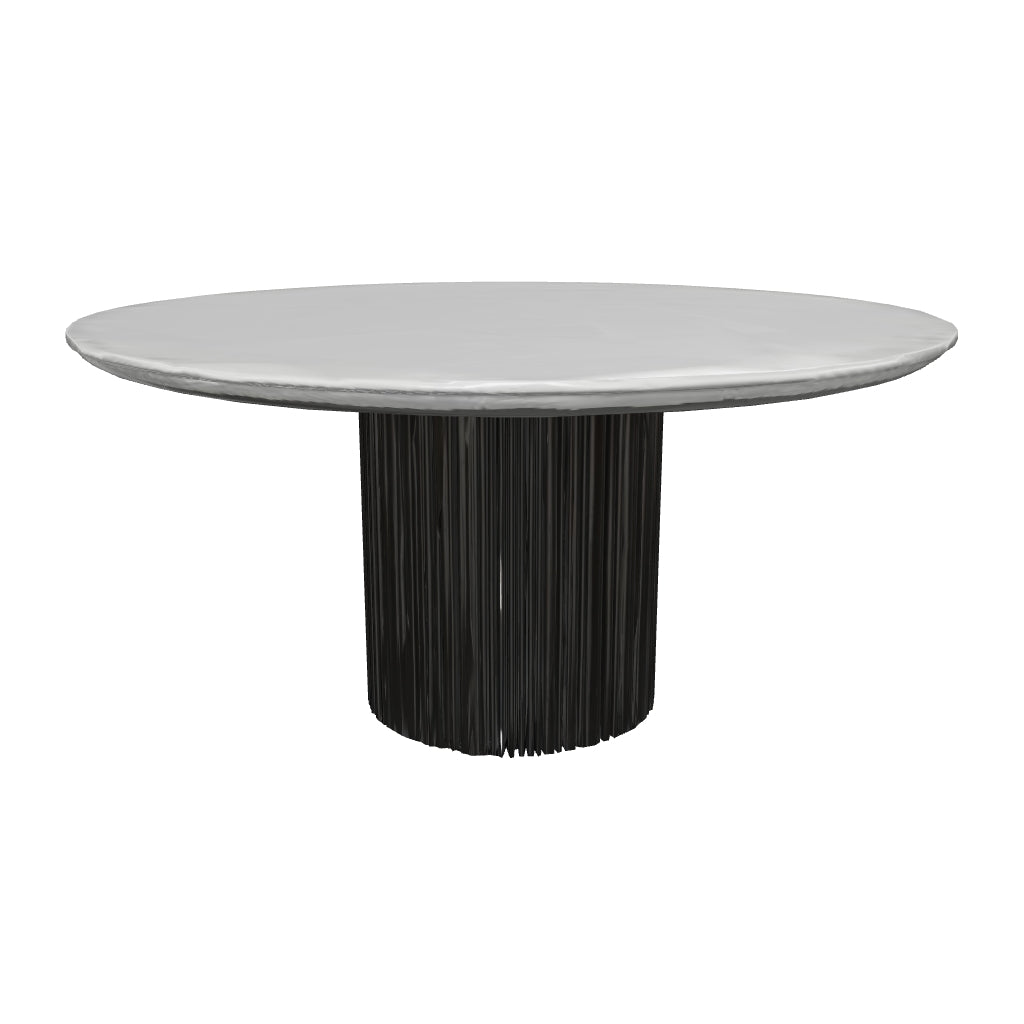 Nordic Style Round Wooden Dining Table for Home or Restaurant Featuring Slate Material for Villa Use