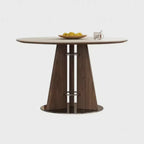 Modern Nordic Round Wooden Dining Table and Travertine Table Table for Restaurant Home Use