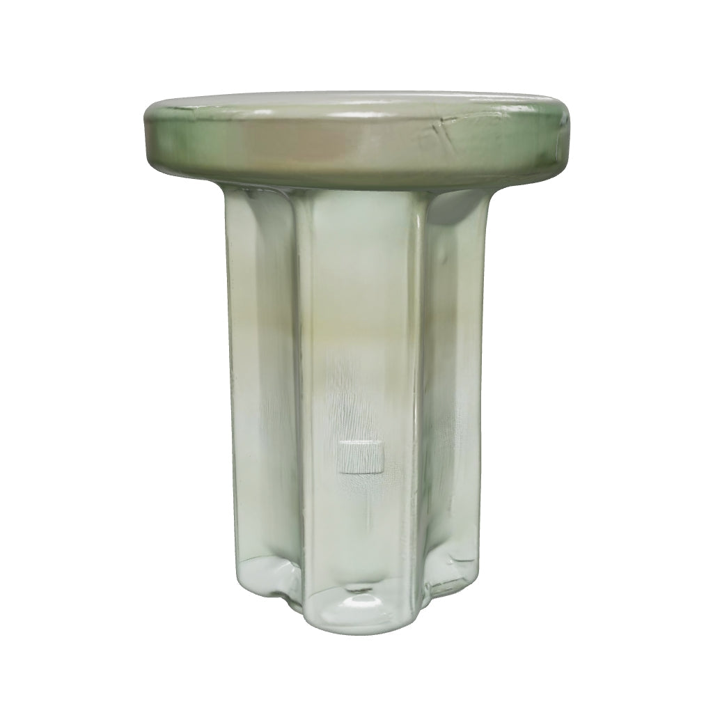 WISEMAX Modern Style Household Living Room Furniture Transparent Glass Mushroom Coffee Table Set Round End Table Tea Table